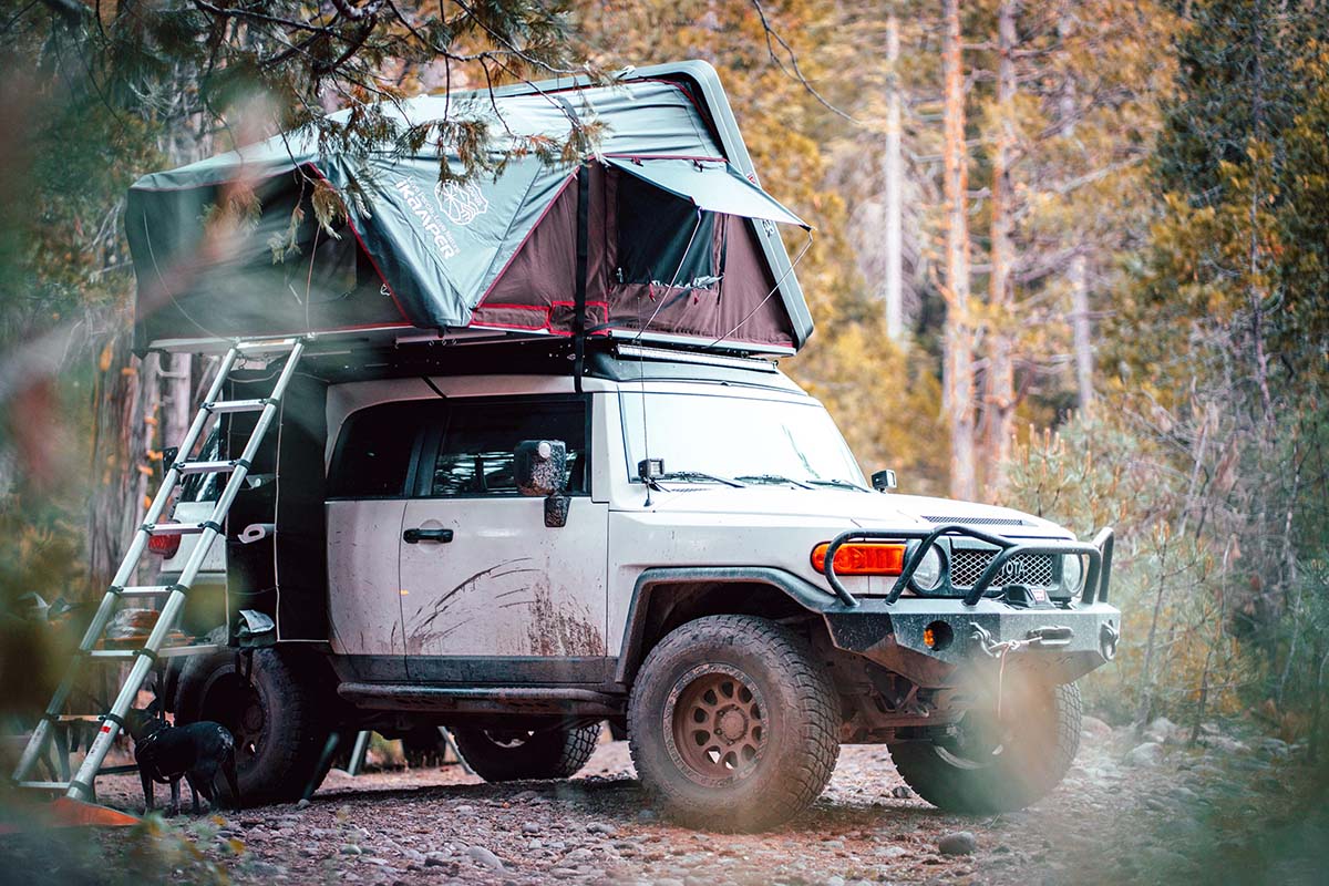 iKamper Skycamp 2.0 rooftop tent (atop Toyota FJ Cruiser)